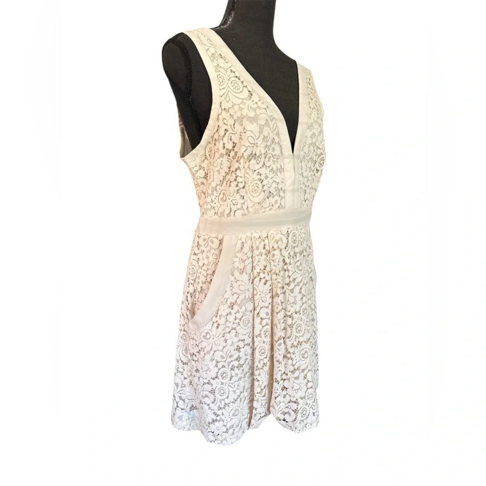 Free People off White Lovely In Lace, Size M - Picture 4 of 8
